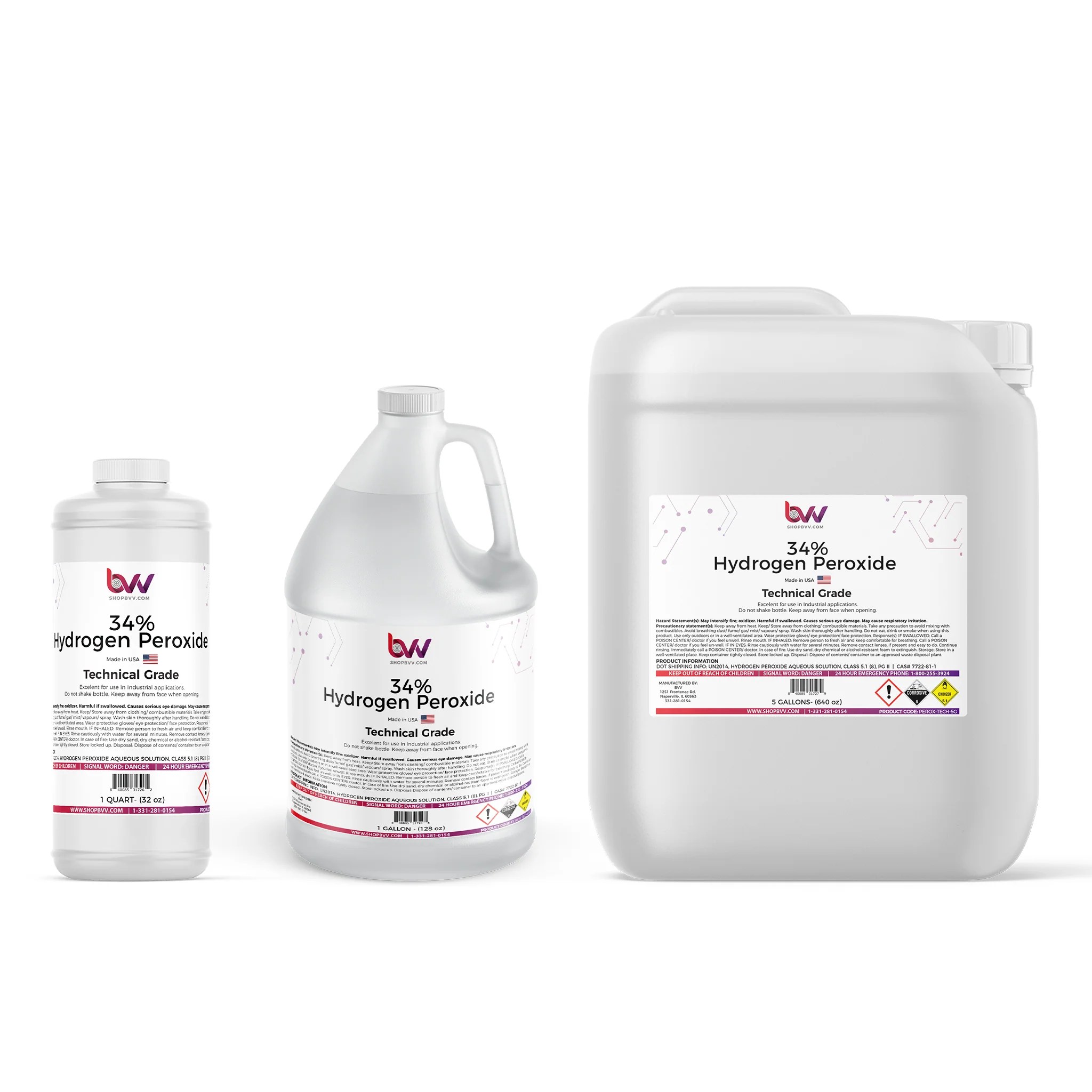 34 Hydrogen Peroxide Technical Industrial Grade, Oxygenator BVV