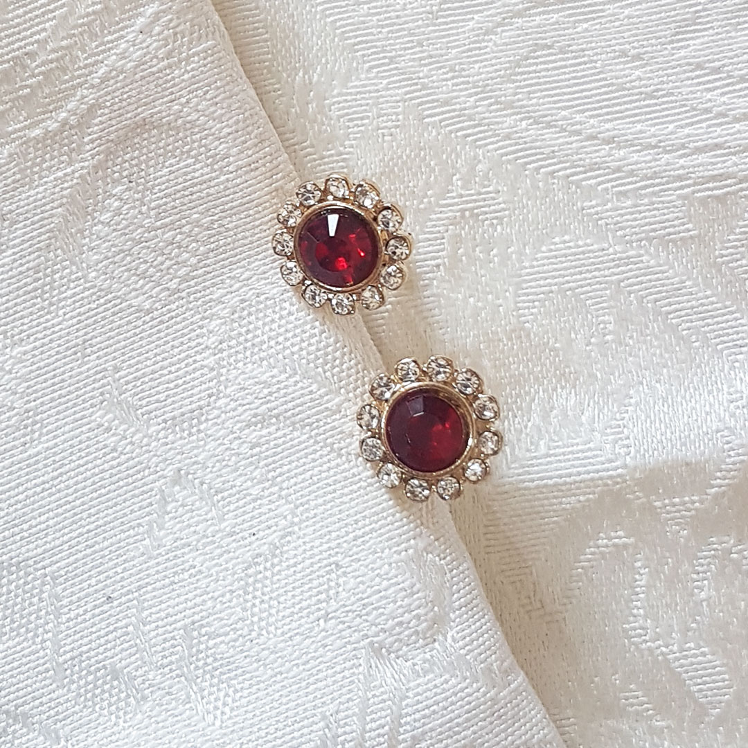 Red gold diamond earrings