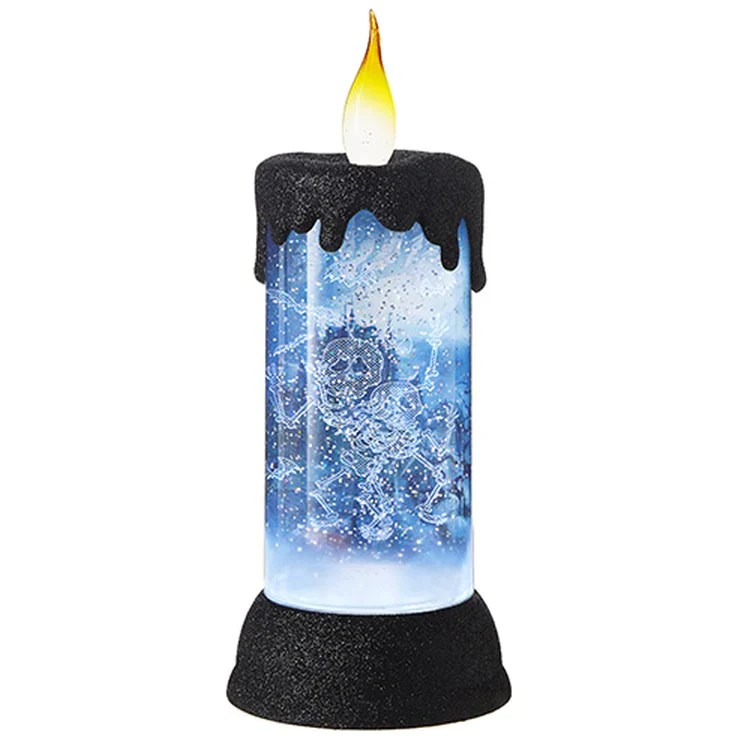 Skeleton Glitter Water Candle CHROME