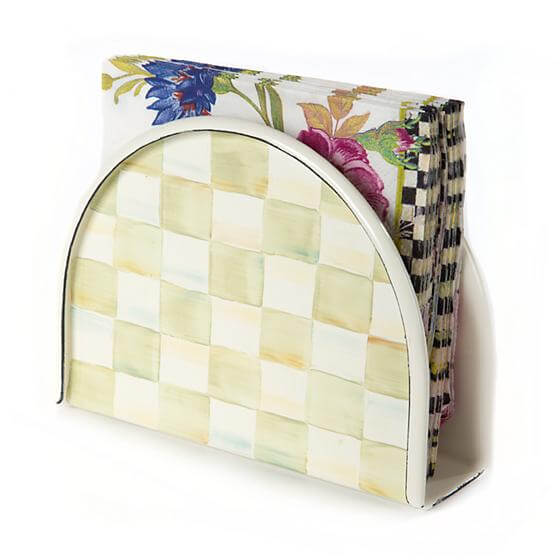MacKenzieChilds Parchment Check Enamel Napkin Holder Shop Dekado