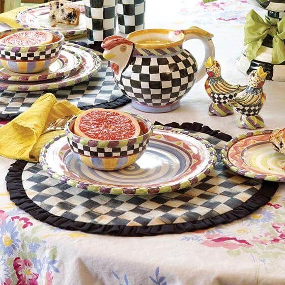 MacKenzieChilds Courtly Check Round Placemat Shop Dekado