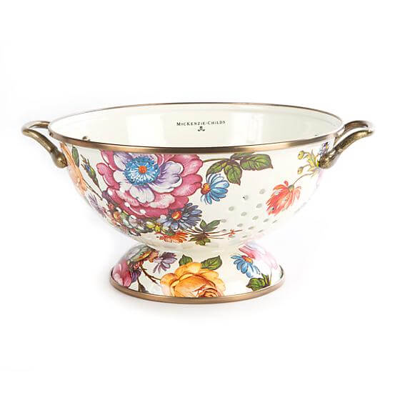 MacKenzieChilds Flower Market Large Colander White Shop Dekado