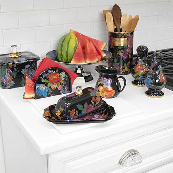 MacKenzieChilds Flower Market Napkin Holder Black Shop Dekado