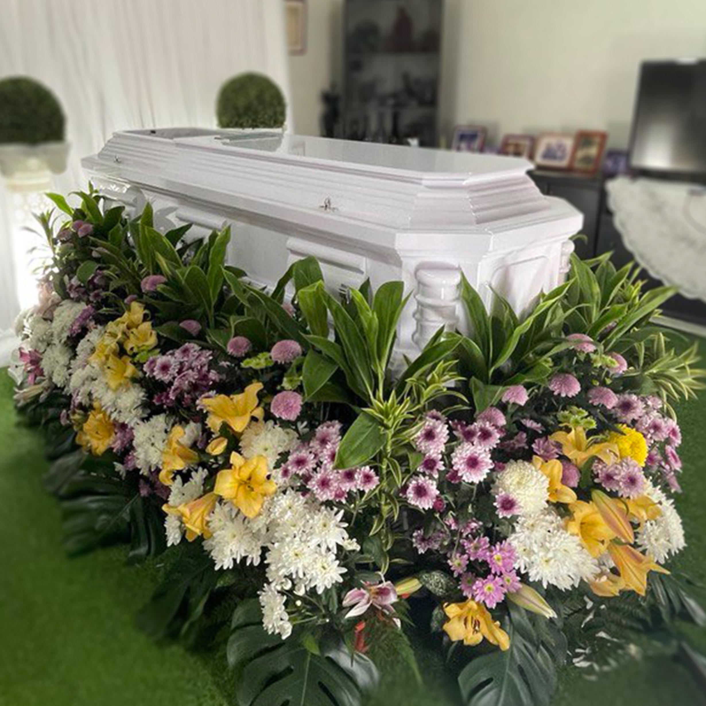 Classic Casket Surround Flowers Harmony Essentials