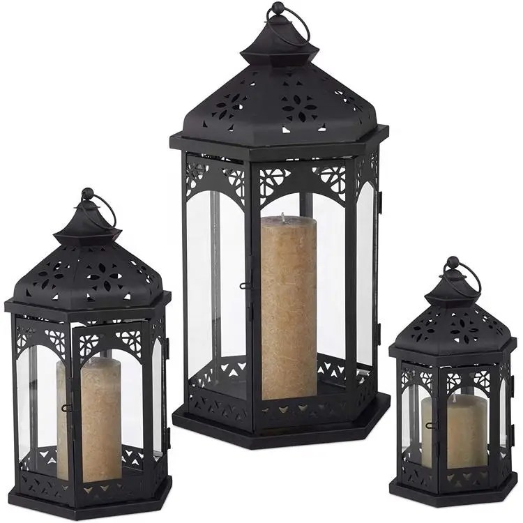 wholesale Black Antique lantern candle holders