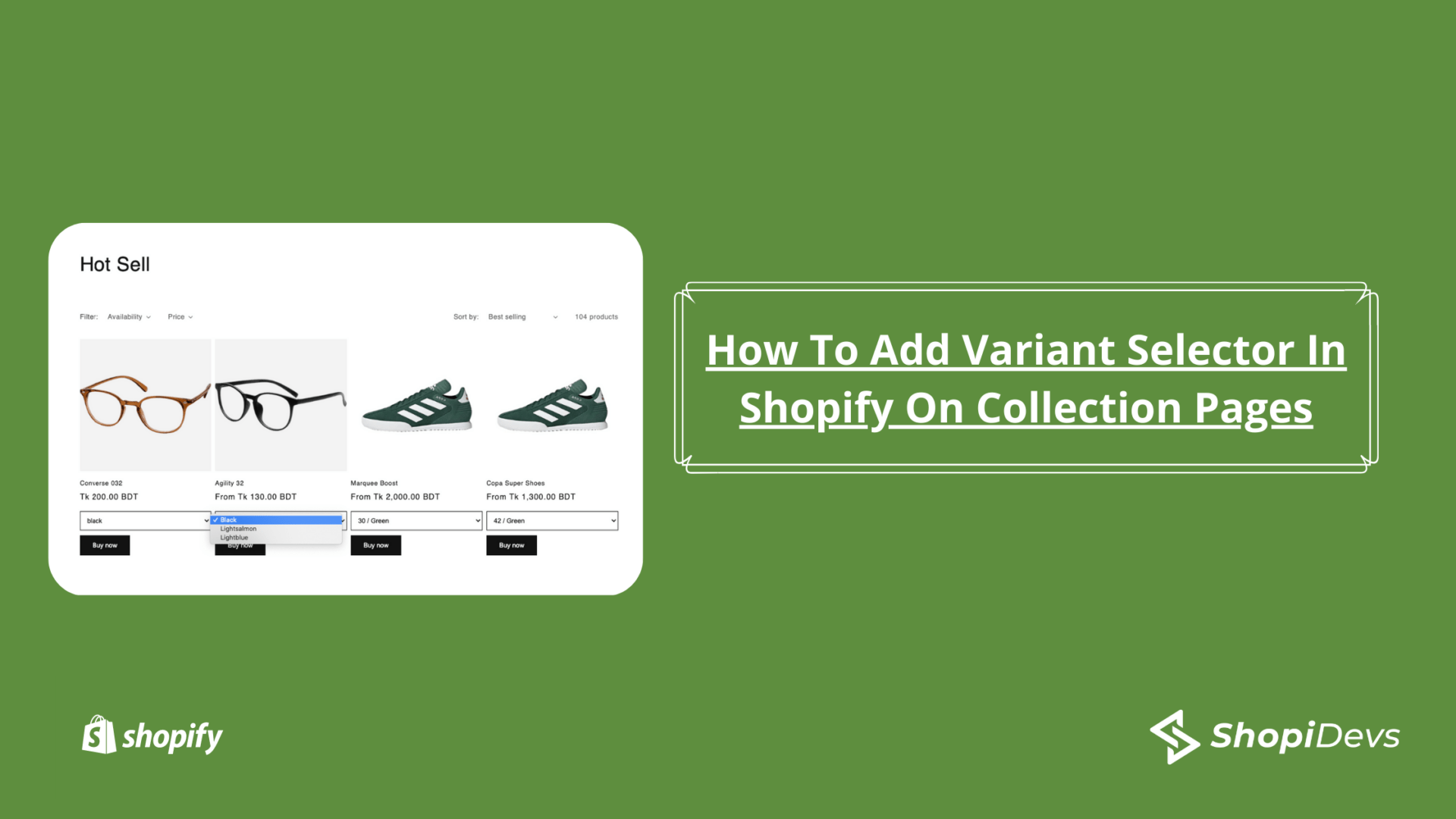 How To Add Variant Selector In Shopify On Collection Pages in 2024