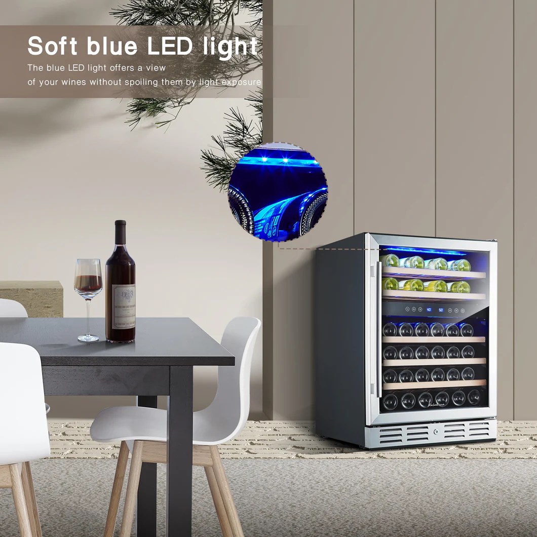 Kalamera 24'' Builtin 46 Bottle Dual Zone Wine Cooler