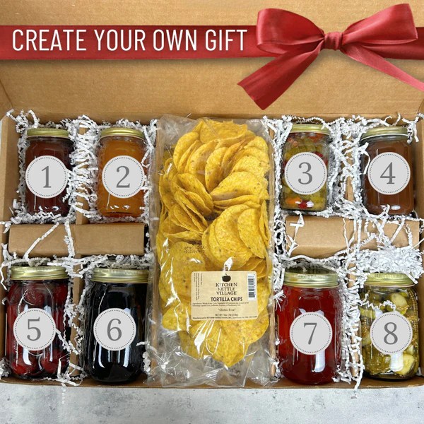 Custom 8Jar Gift Box with Tortilla Chips Kitchen Kettle Village