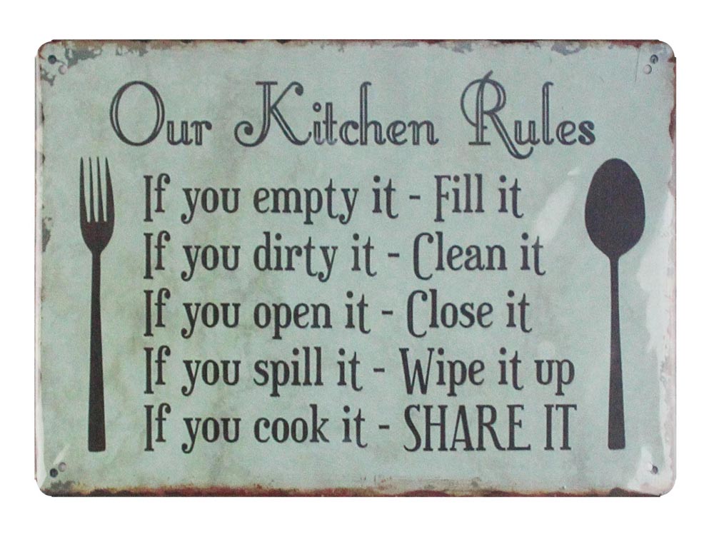 Our Kitchen Rules tin metal sign 0627a Metal tin
