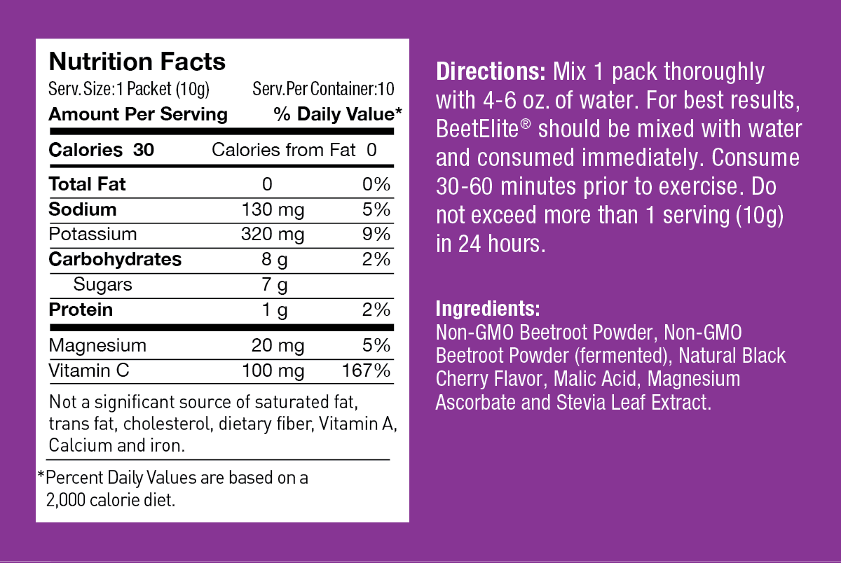 BeetElite Individual Packets Shop Peaks Coaching Group
