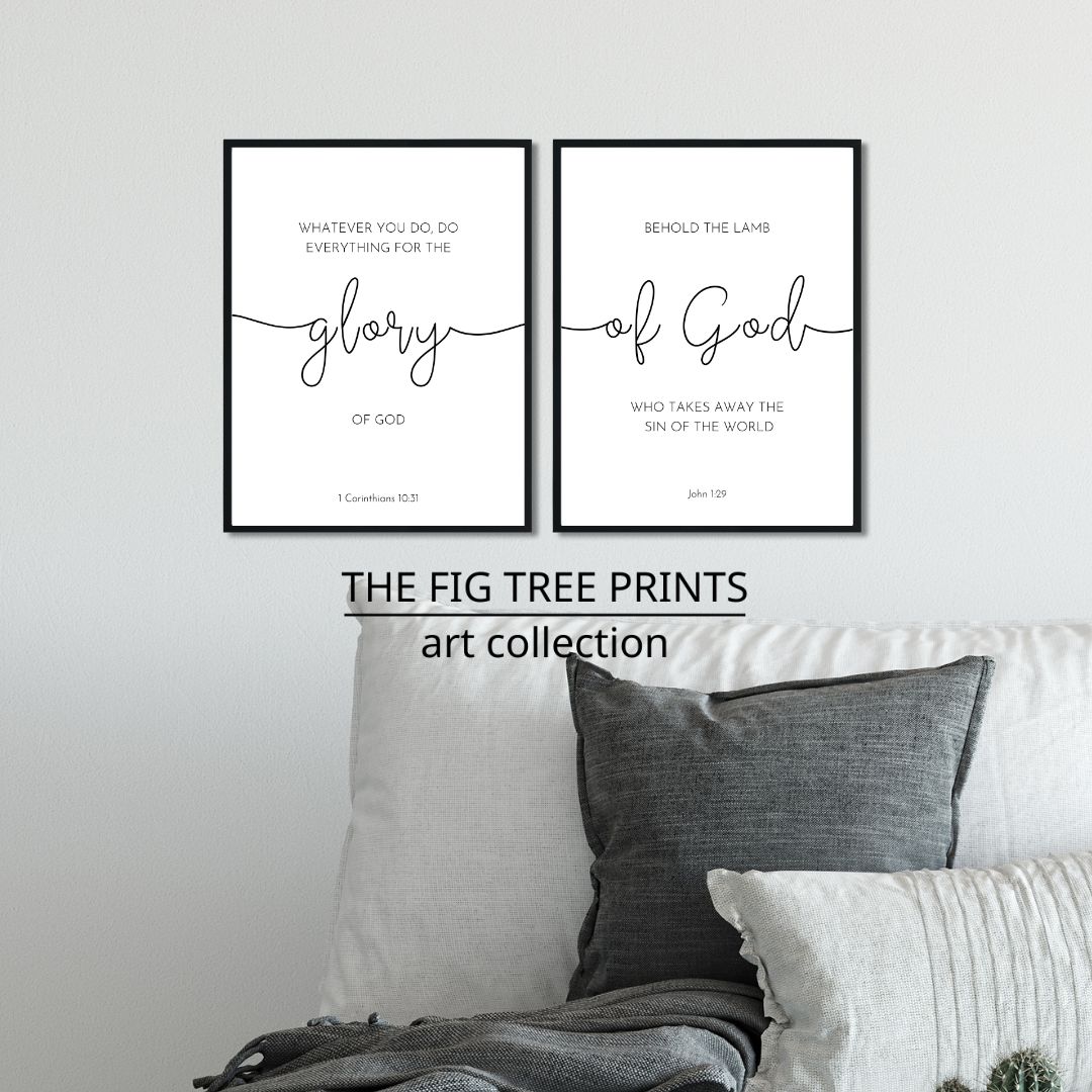Set Of 2 Minimalist Christian Home Decor, Bible Verse Printable