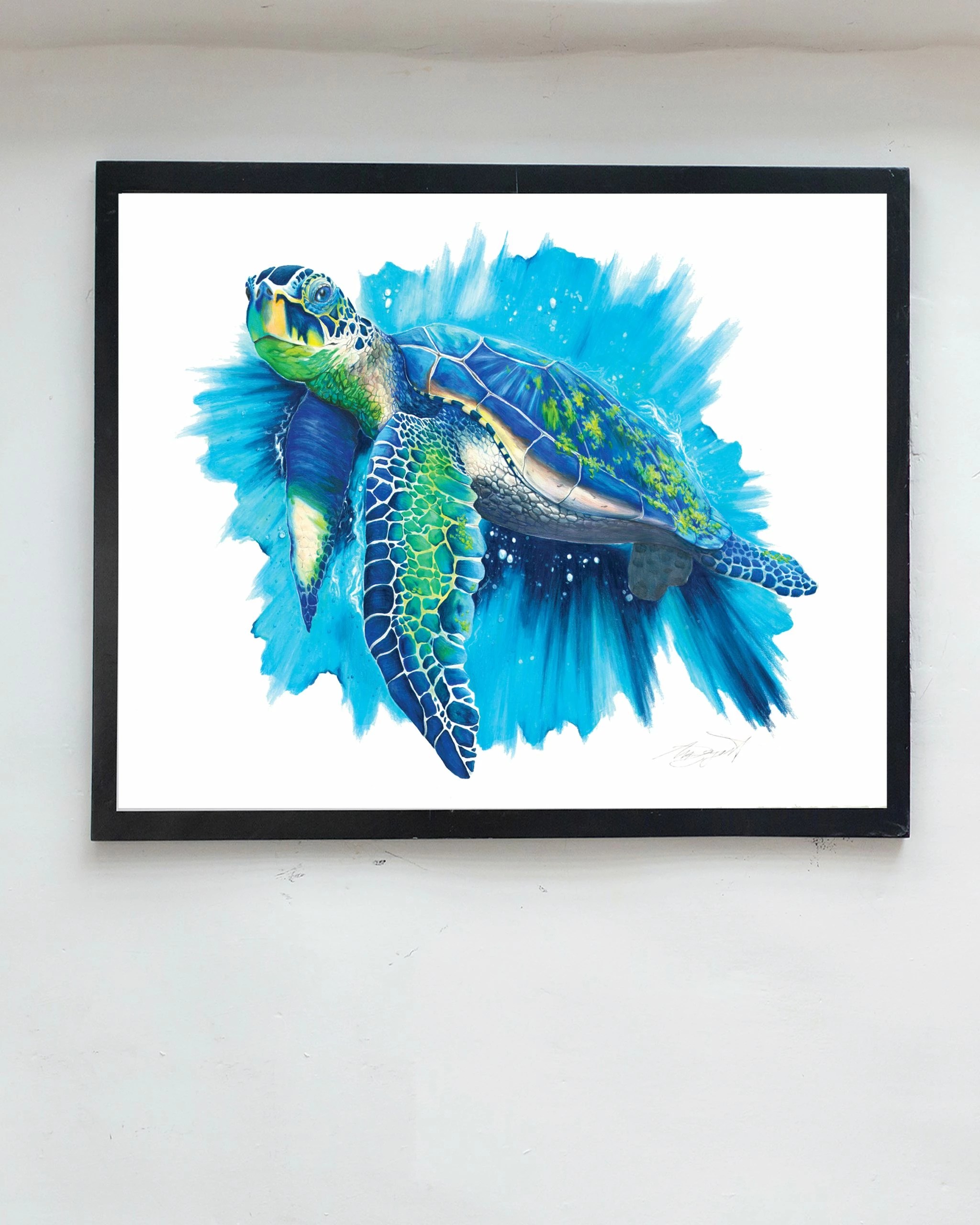 Sea Turtle Decor Print, Stunning New Art, Beach Decor, 9x11