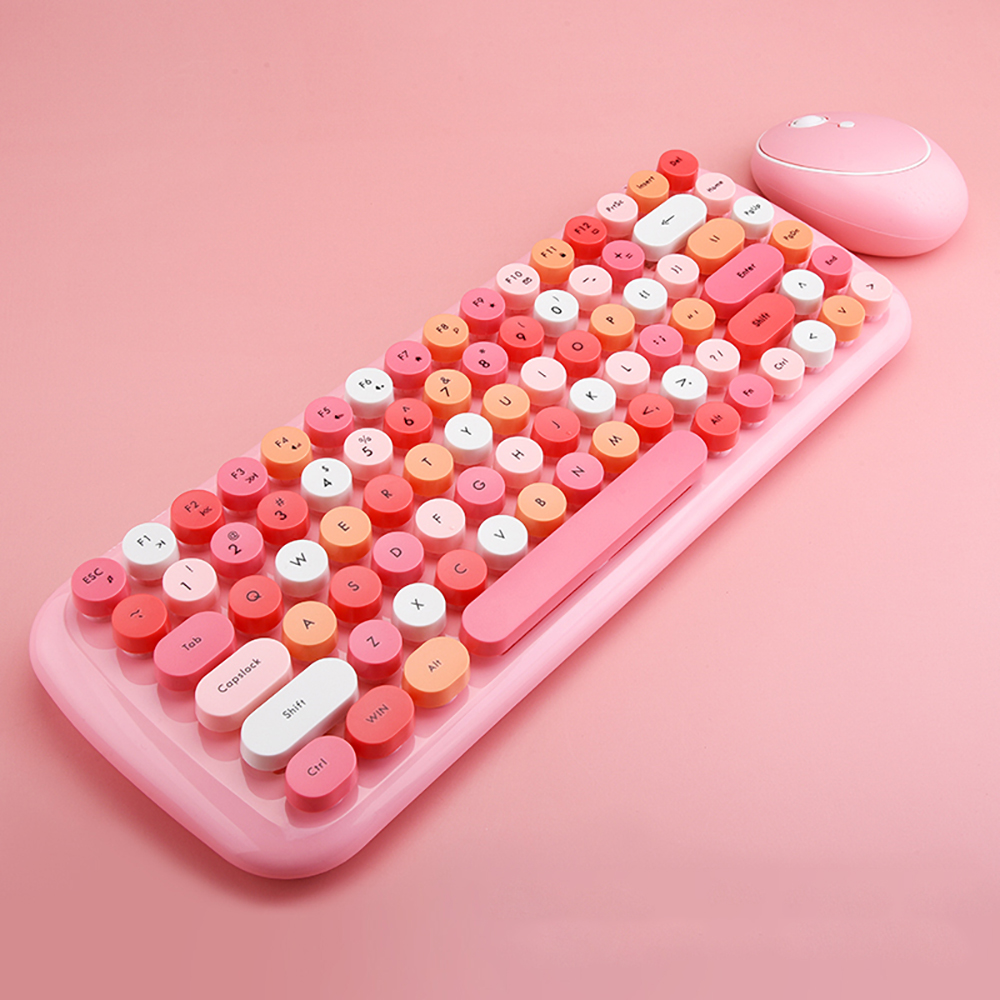 84 Keys Compact Color 2.4GHz Wireless Keyboard and Mouse Combo, 3Level