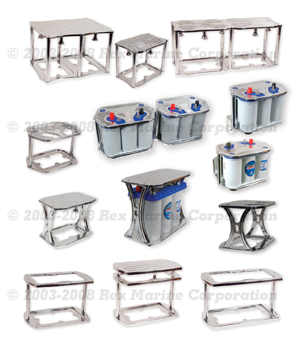 Rex Marine Battery Boxes for Boats, Billet Battery Boxes, Cast Battery