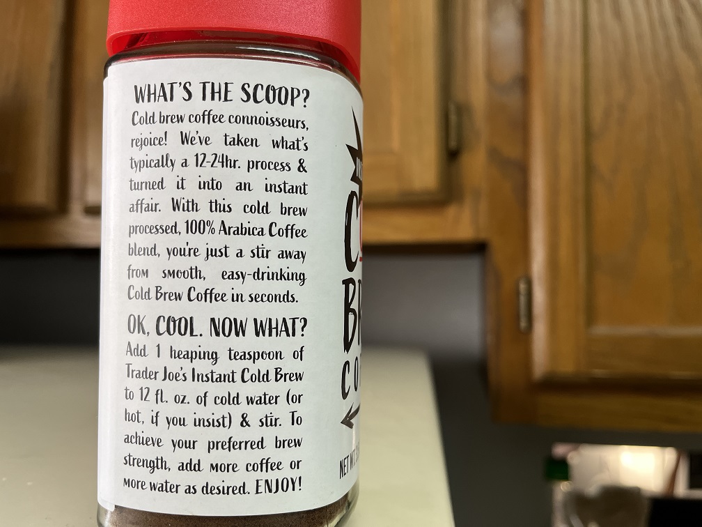 Trader Joe's Instant Cold Brew Coffee is Decent Enough But Not Great
