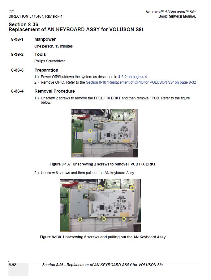 Service manual Voluson S8 / S8t