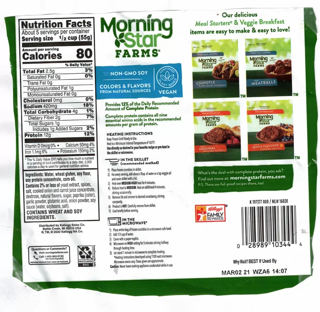 MorningStar Farms Italian Sausage Style Crumbles review Shop Smart
