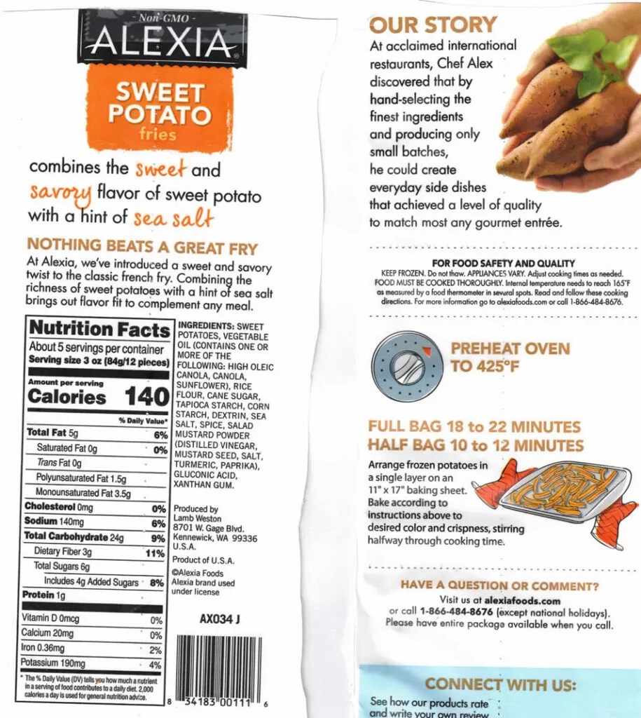 Alexia Sweet Potato Fries with Sea Salt Shop Smart