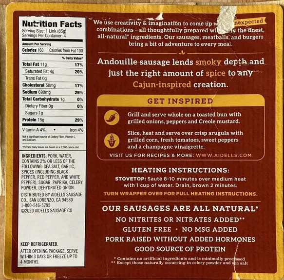 Aidells Cajun Style Andouille Sausage Recipes Dandk Organizer