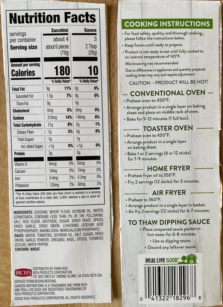 Garden Inspirations Breaded Zucchini Sticks Shop Smart