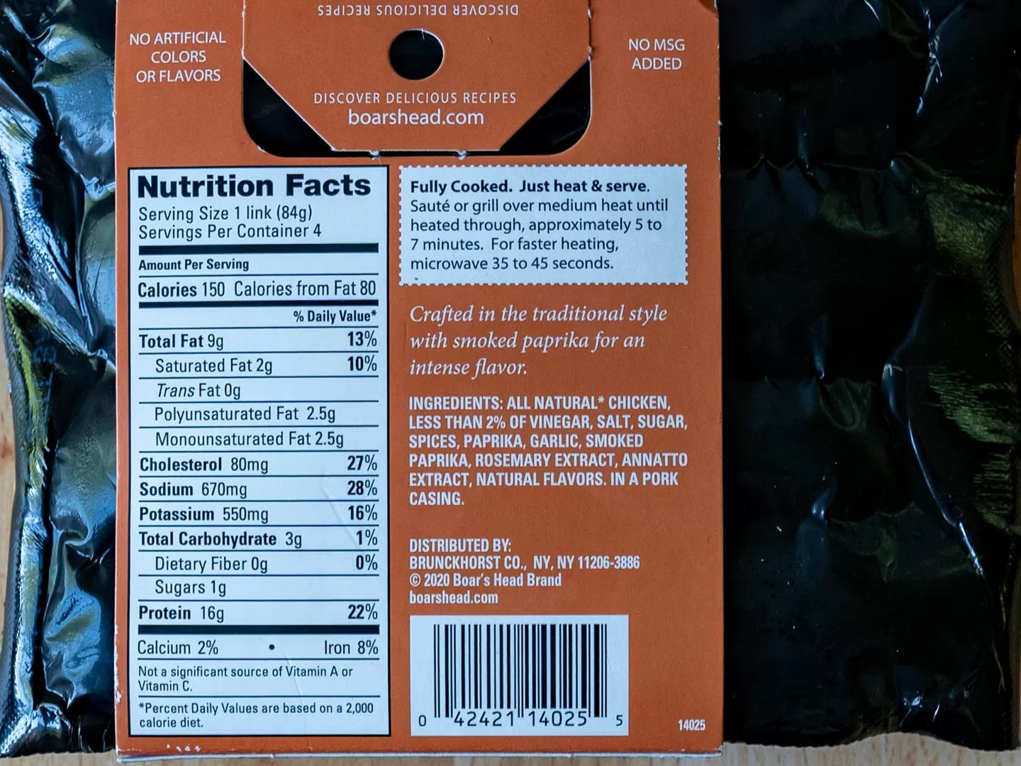 Boar’s Head Chorizo Chicken Sausage review Shop Smart