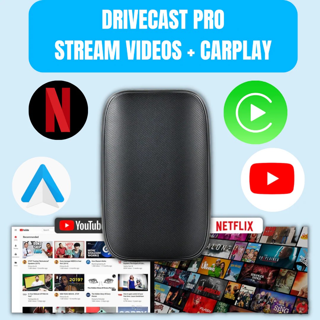 DriveCast Pro Ai Box Wireless CarPlay Adapter + Car video streaming