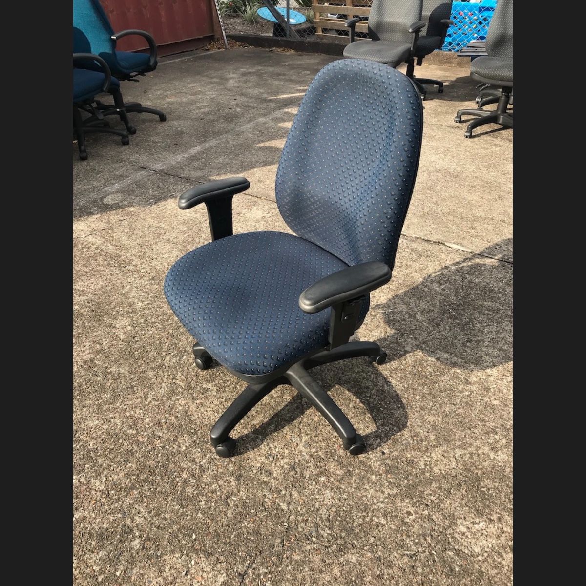 Dark Blue Gas Lift Office Chair With Armrests ShopUp Retail