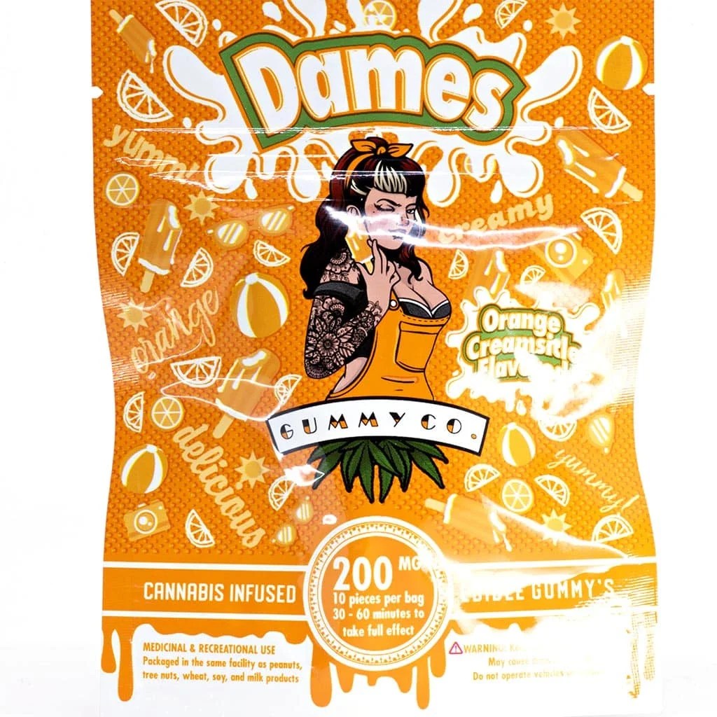 Dames Edible Co. Orange Creamsicle Gummies 200mg