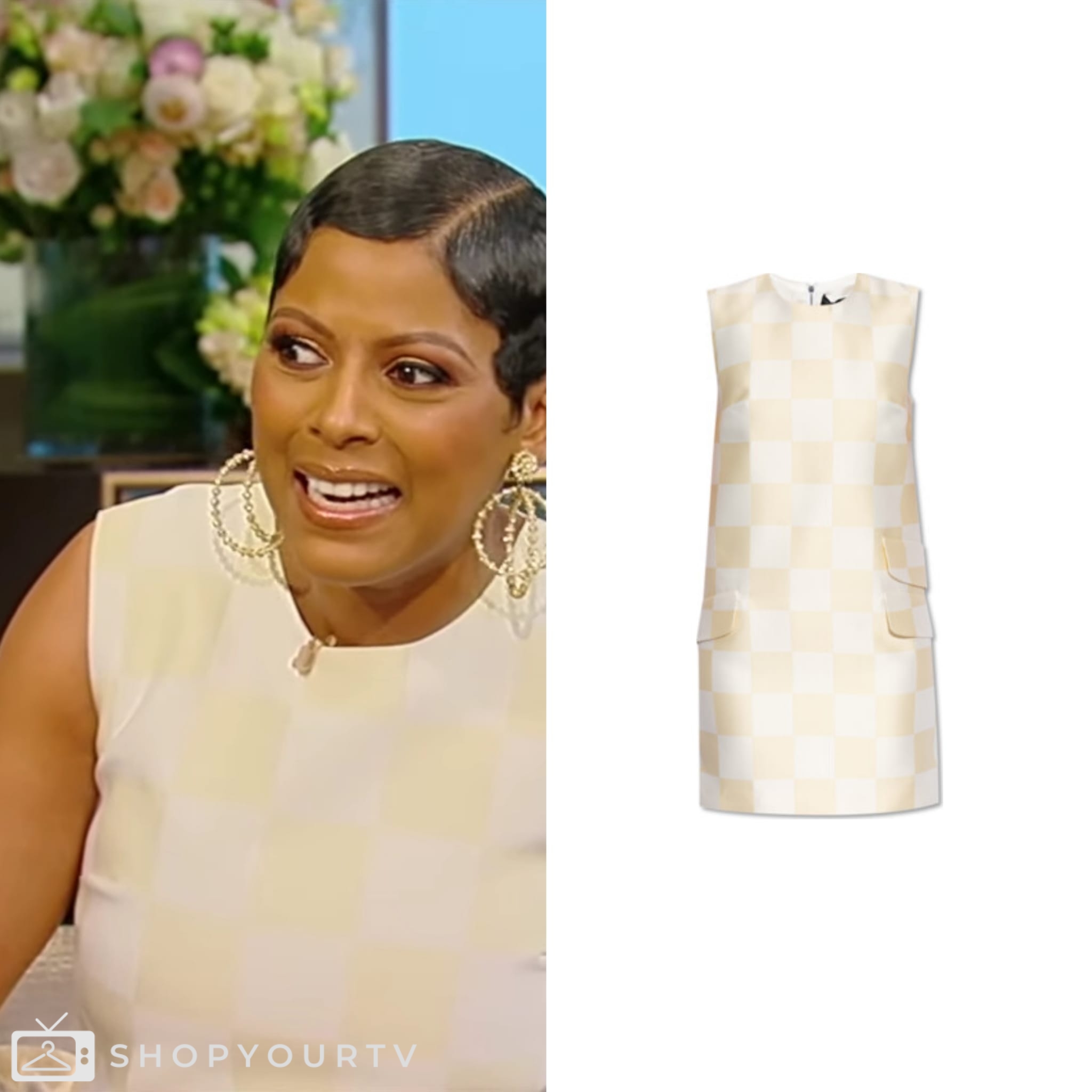 Tamron Hall Show May 2024 Tamron Hall’s Checked Mini Dress Shop Your TV