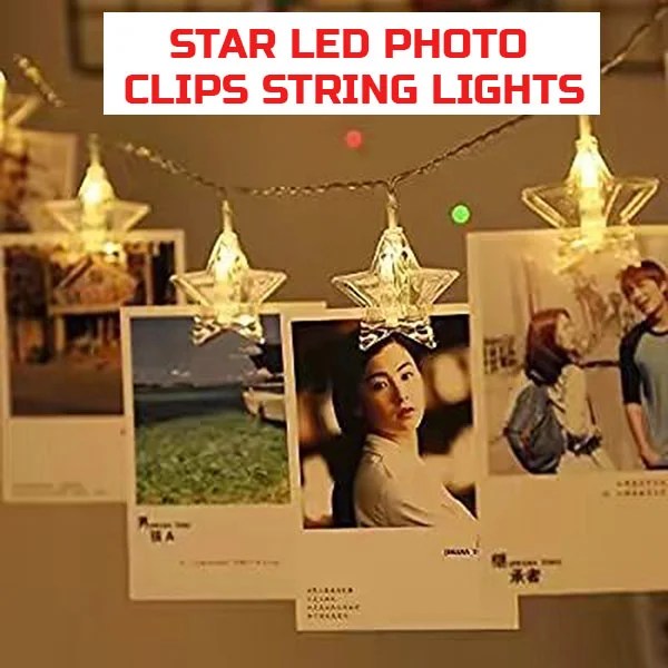 Star Led Photo Clips String Lights
