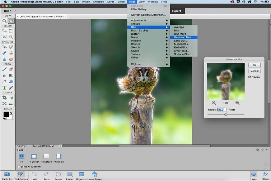 How To Blur Background in Elements