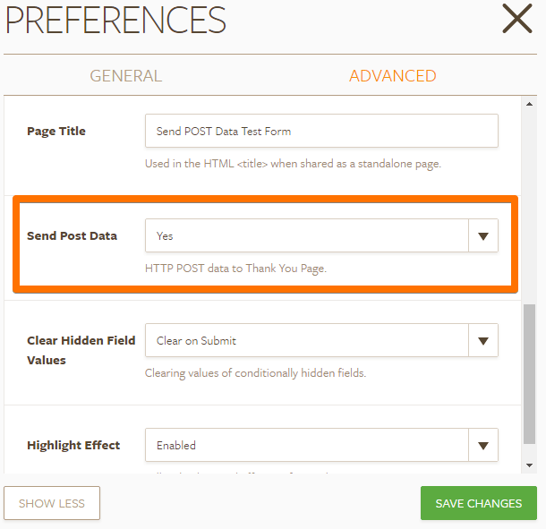 How to send Data via Post Method to an external Thank You page.