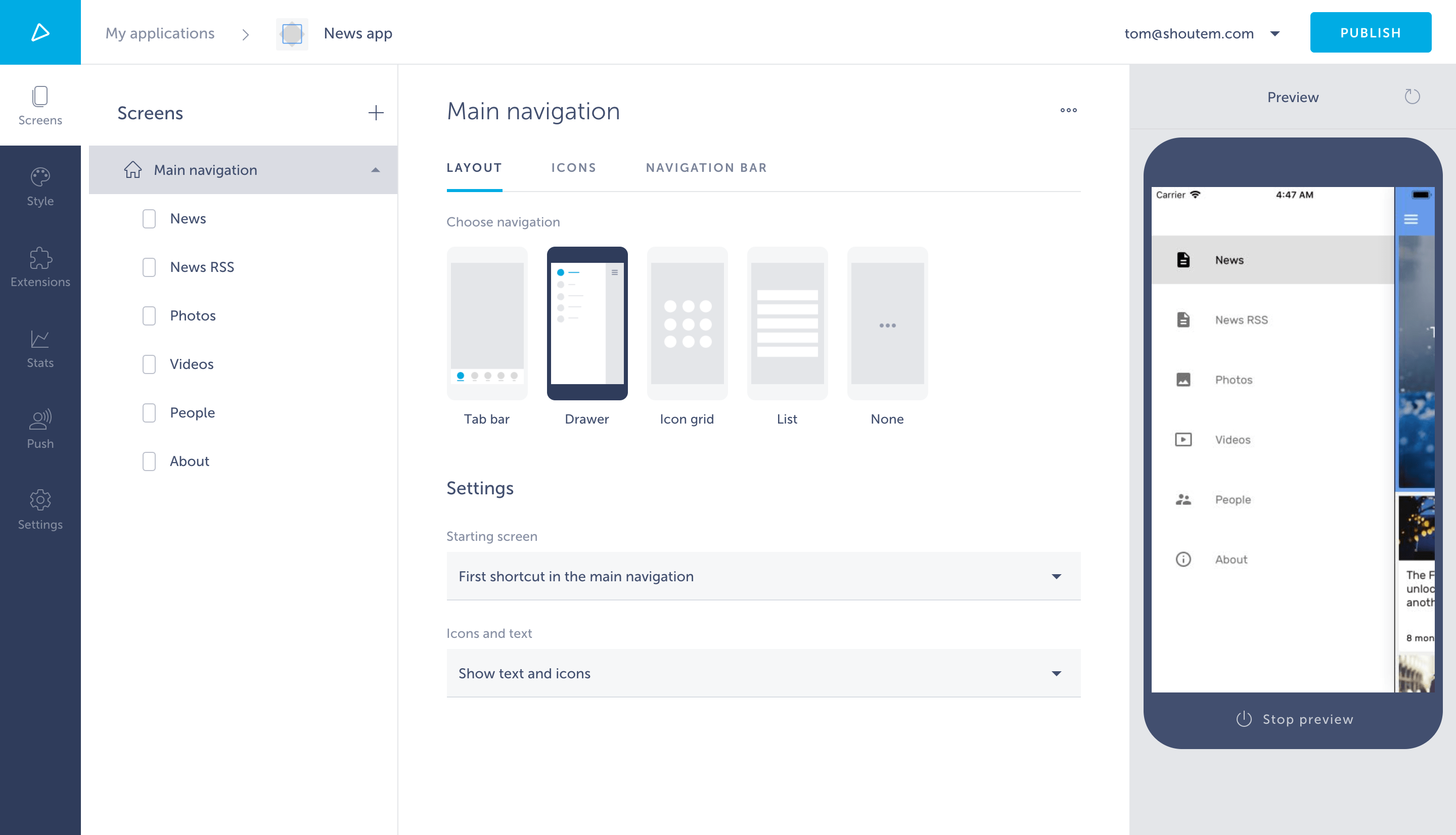 Settings Pages Tutorials Shoutem Developers