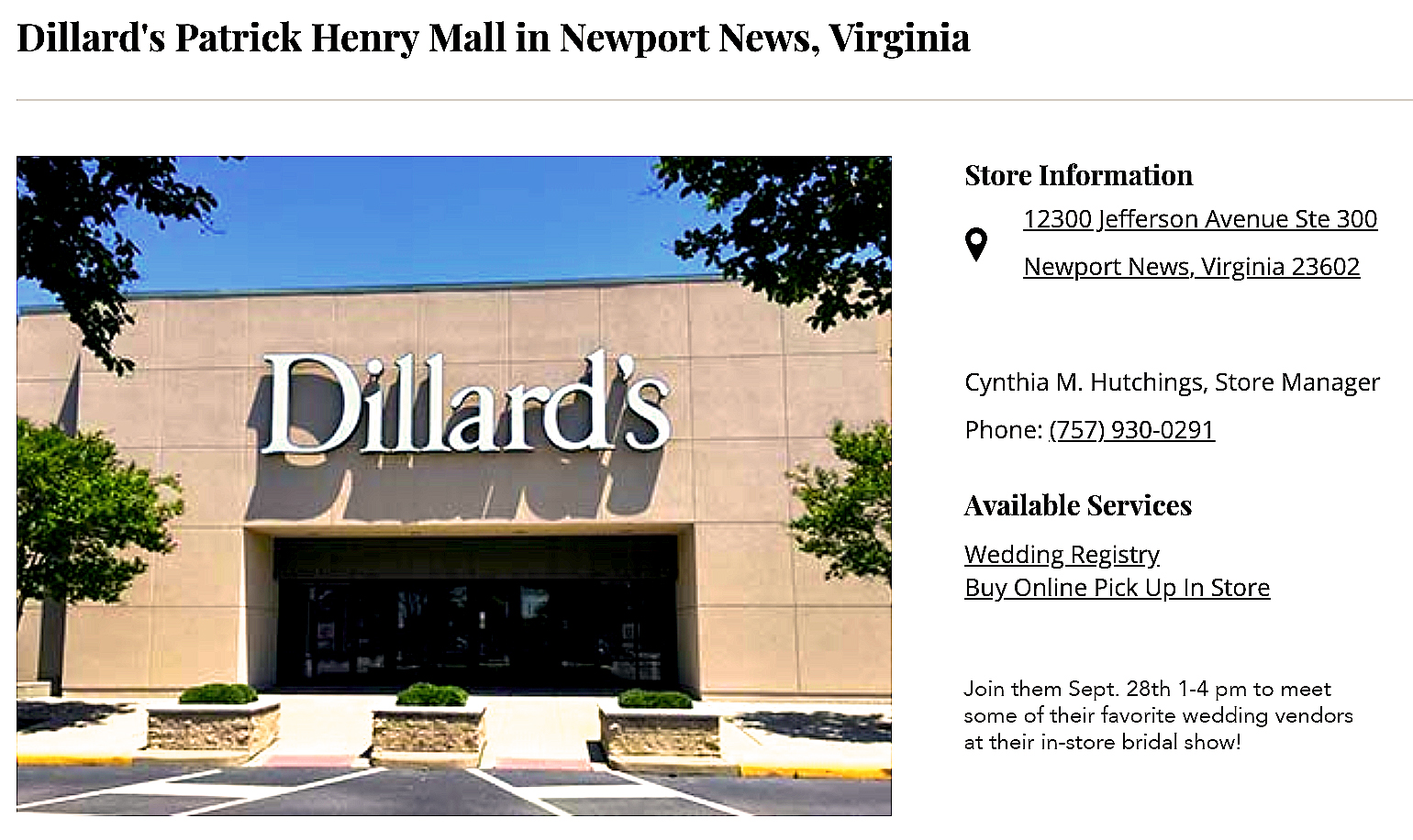 Dillard’s at Peninsula’s Finest Bridal Expo