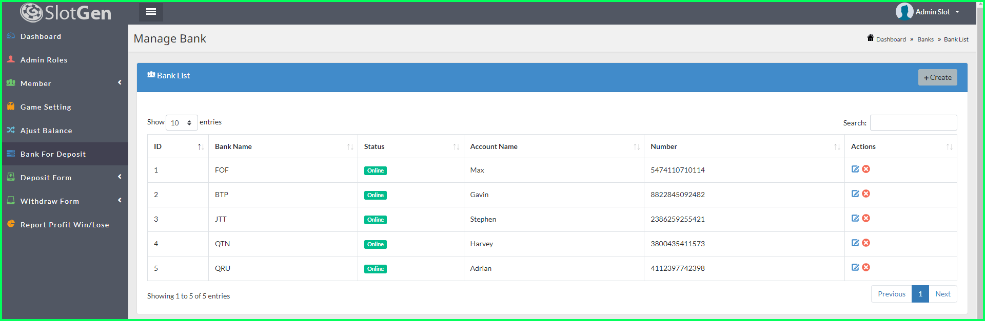 RTP of slot machine statistic by slotgen CodeCanyon