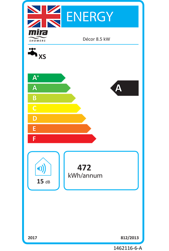 Mira Decor 9.5kW Silver Single Outlet Electric Shower Showers Direct