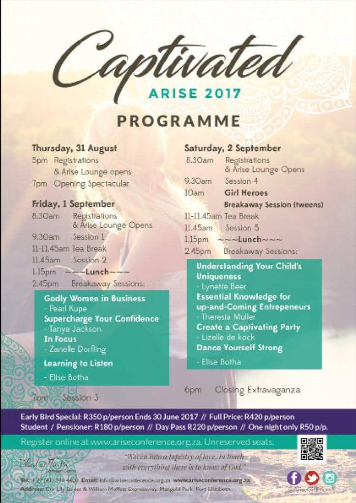 Arise Conference 2024 Schedule Arise Women’s Conference South Africa