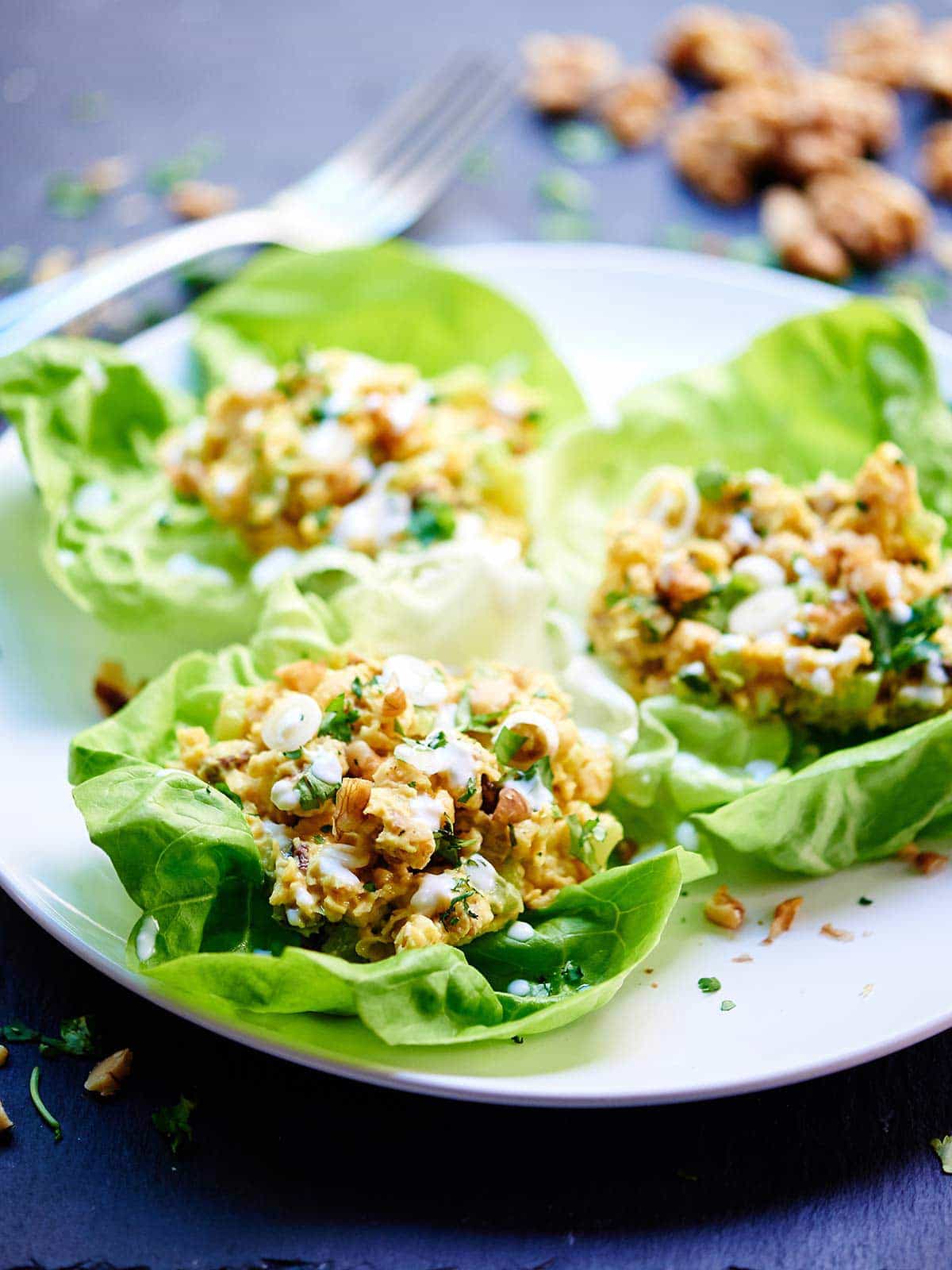 Healthy Chickpea Lettuce Wraps Vegetarian & Gluten Free
