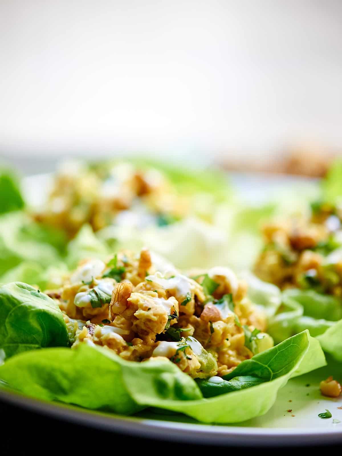 Healthy Chickpea Lettuce Wraps Vegetarian & Gluten Free