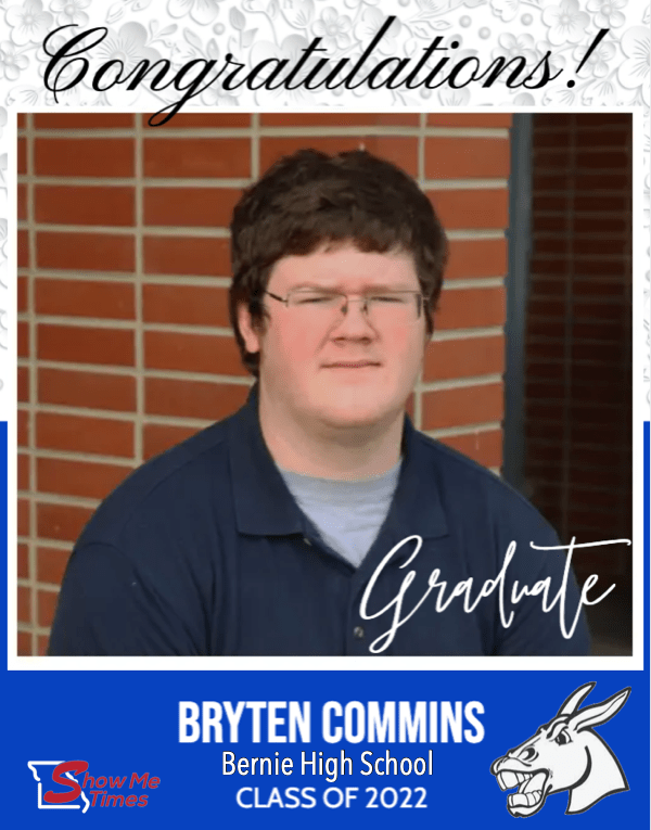 Congratulations Bernie High School Class of 2022 Bryten Commins