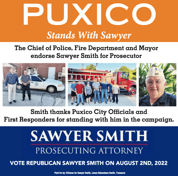 Puxico City Officials and First Responders Endorse Sawyer Smith for