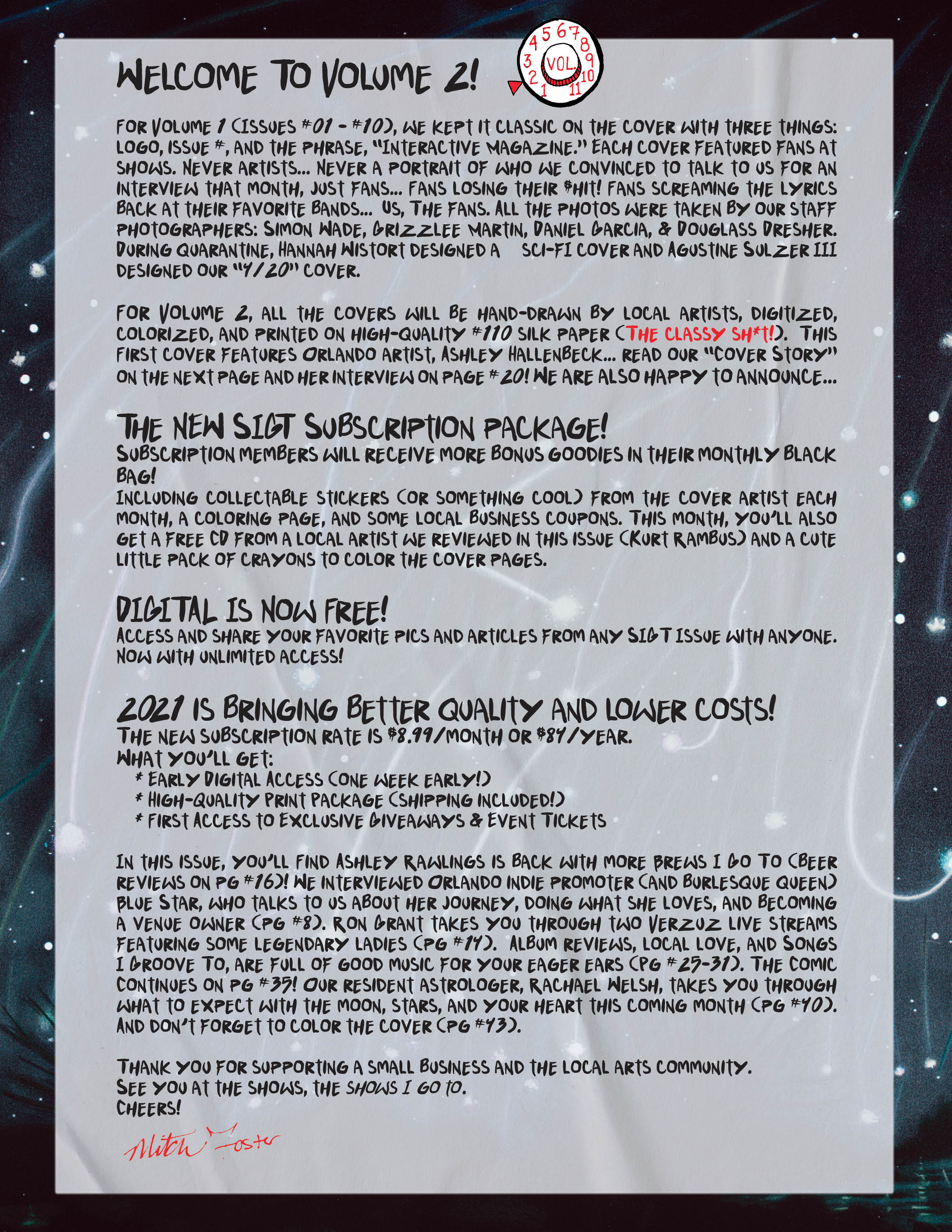 Editor S Note Sigt Mag 11 Volume 2 Shows I Go To Music Magazine