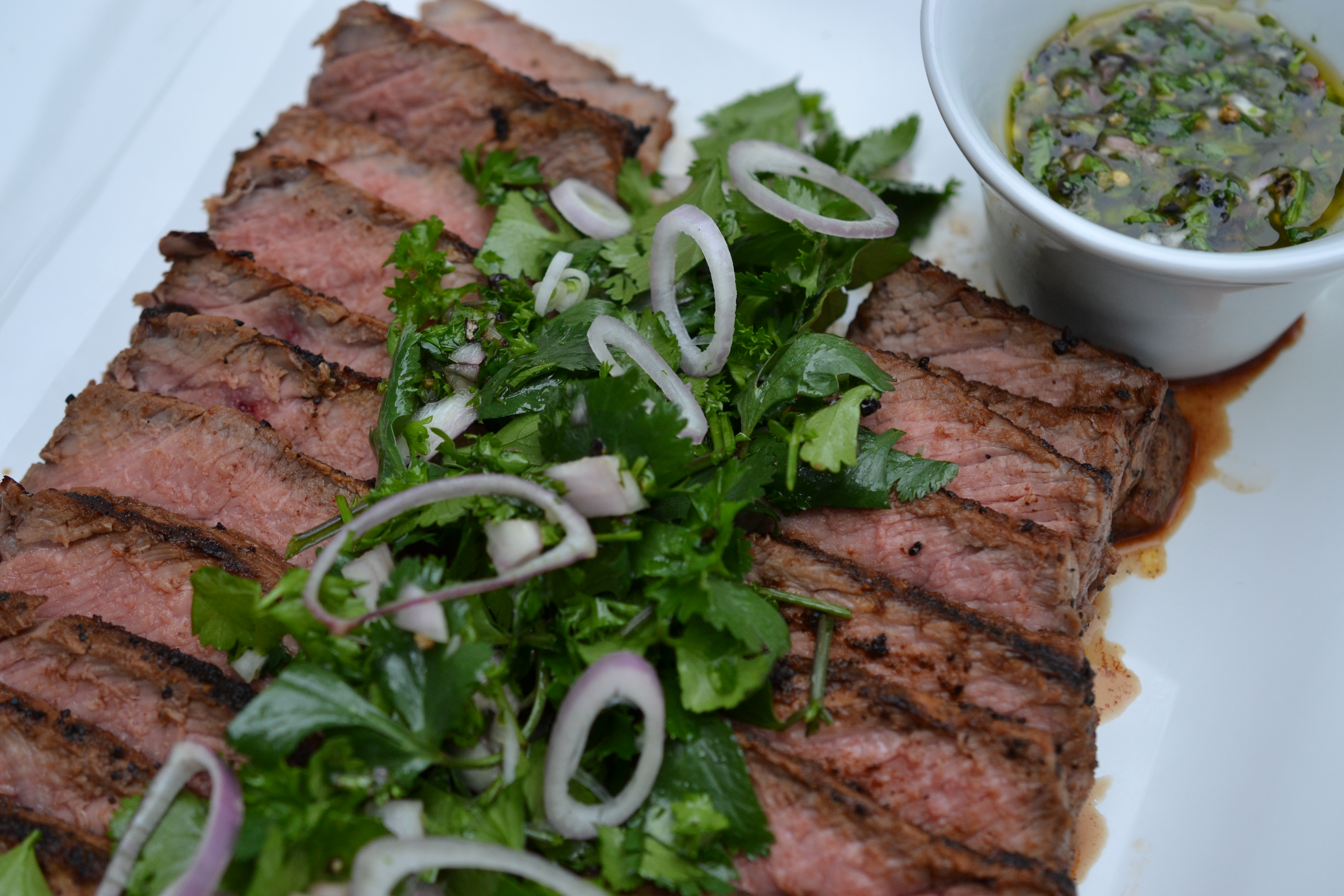 » Strip Steak with Chimichurri Sauce Shredded Sprout