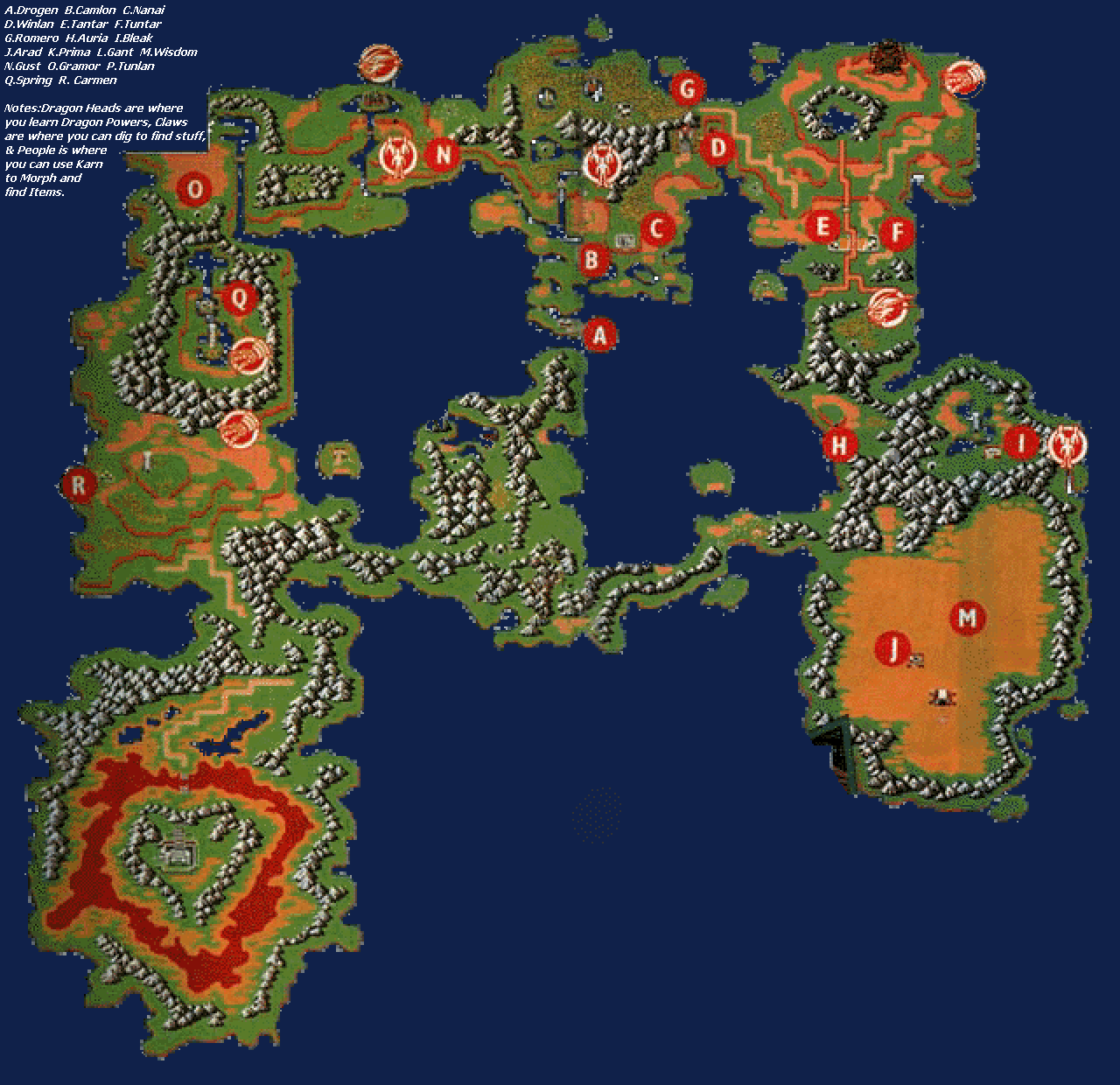 Breath of Fire Shrine World Map Page