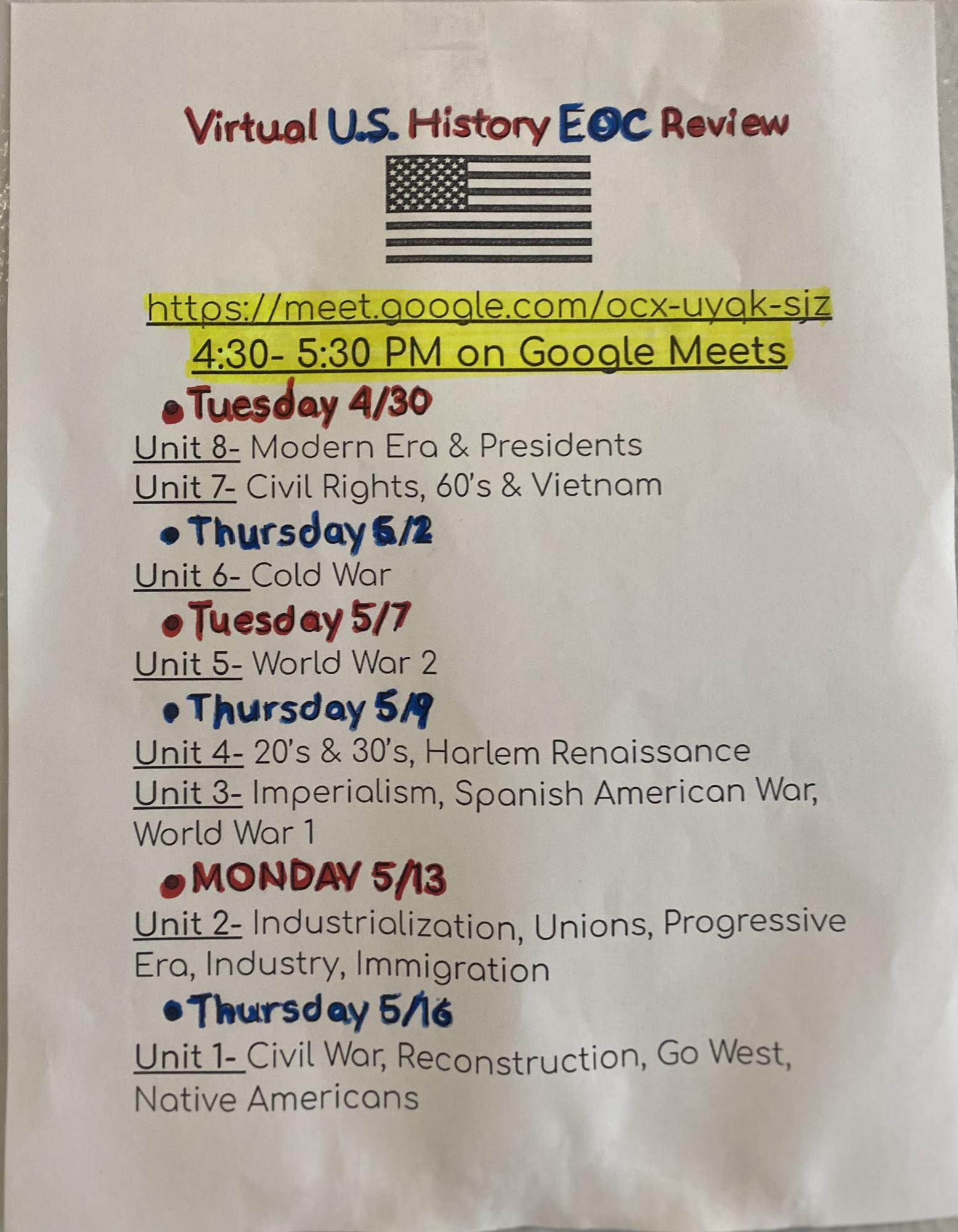 U.s. History Eoc Review 2022 at Clinton Sanders blog