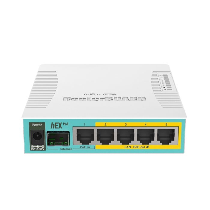 MikroTik hEX PoE 5 Port Gigabit 1SFP PoE Out Desktop Router RB960PGS