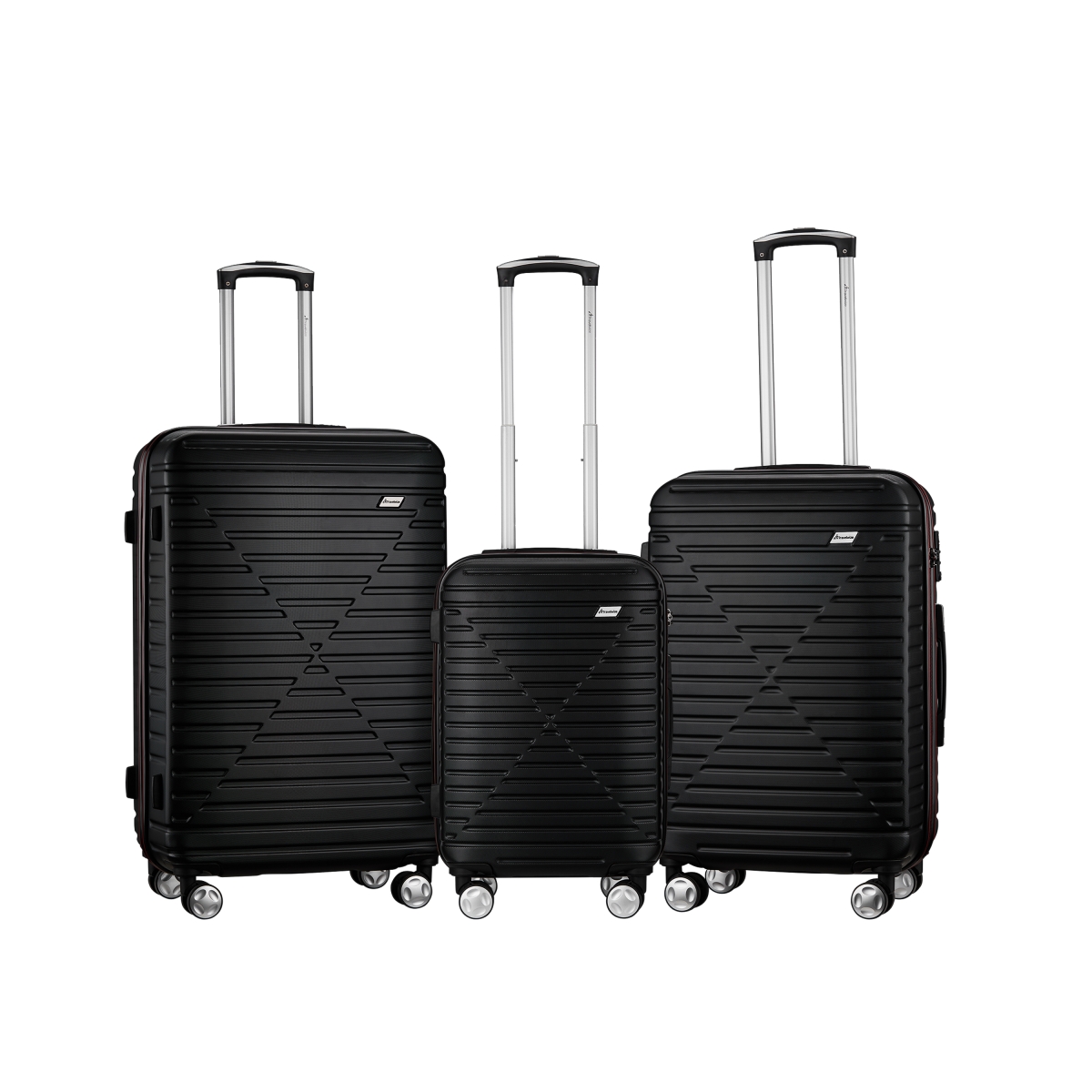 Buy Travelwize Chevron ABS 3Pc Luggage Set Black. Shumata Online