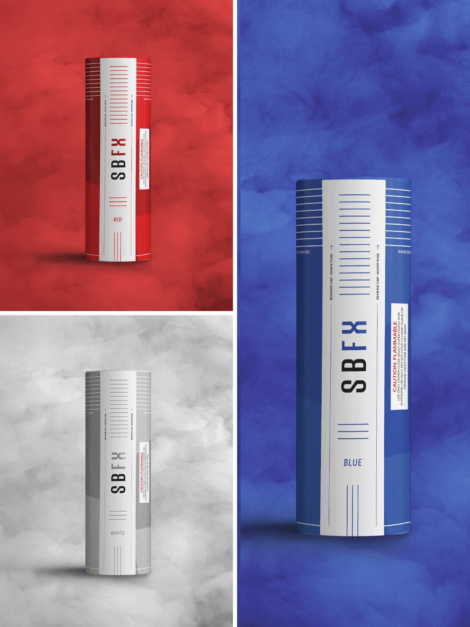 Red, White and Blue Smoke Grenades Longest Lasting Smoke Bombs