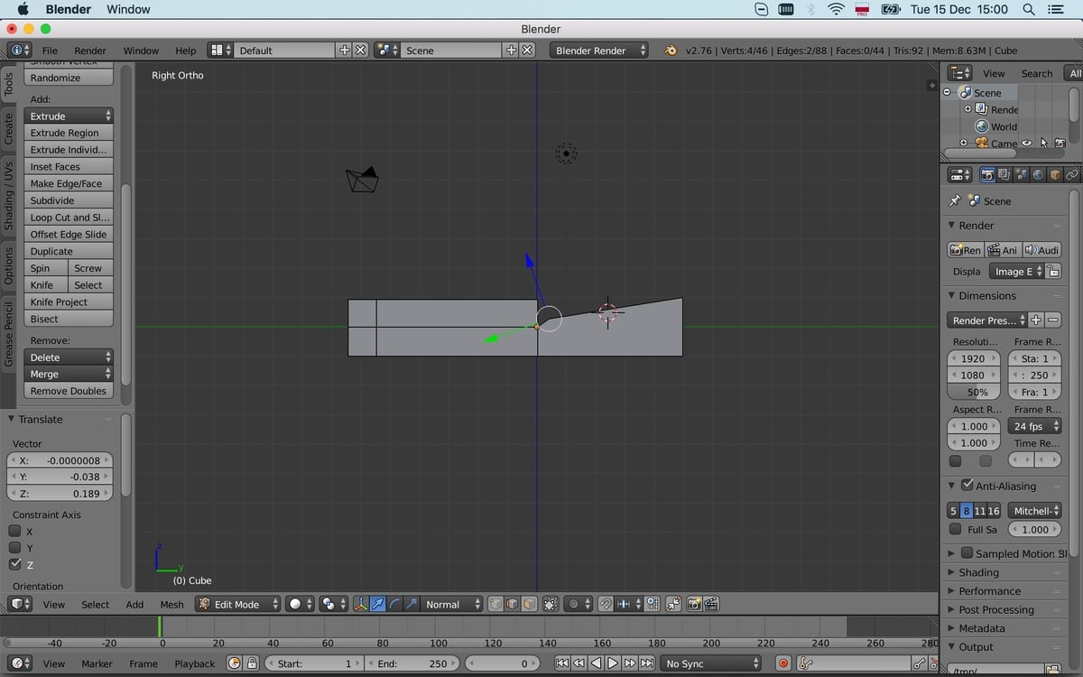 Making simple level with Blender