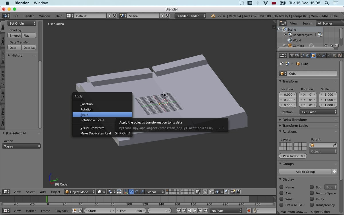 Making simple level with Blender